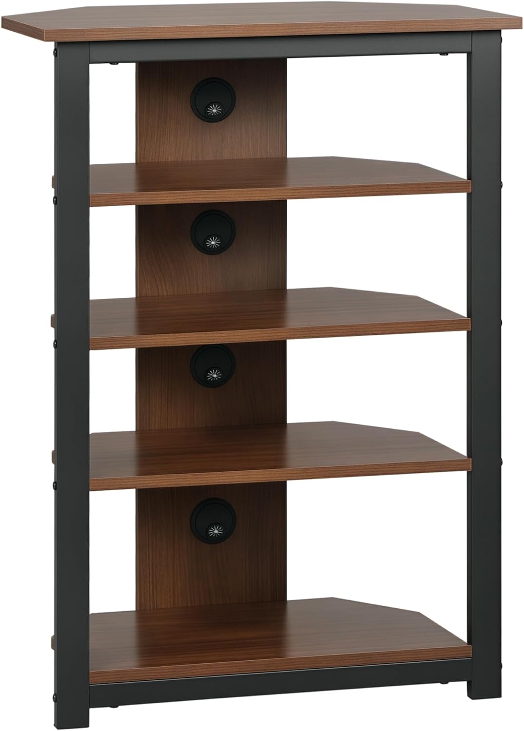 HOMCOM 4-Tier Media Stand with Cable Management Brown