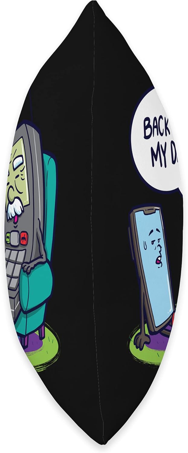 Back In My Day Retro Phone Comic Throw Pillow