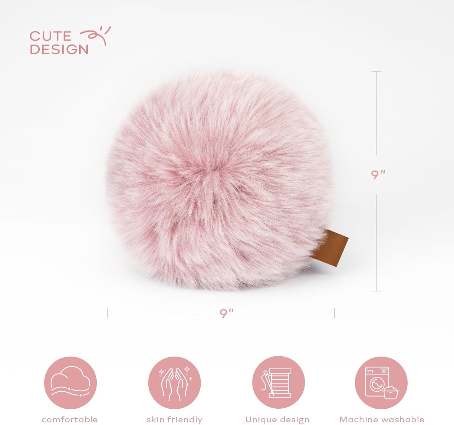 Ashler Plush Round Pillows with Handle