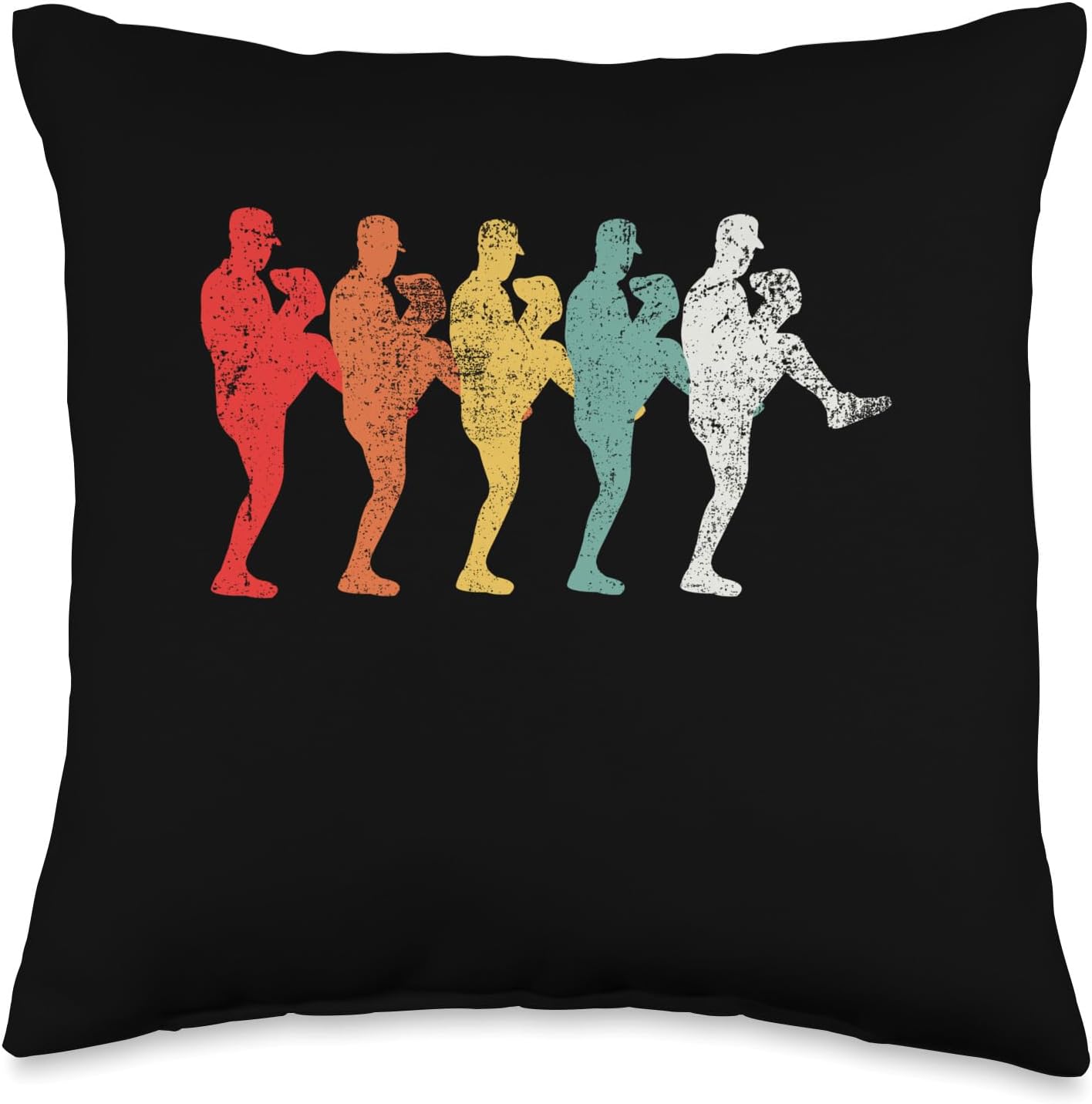 Baseball Pitcher Vintage Throw Pillow