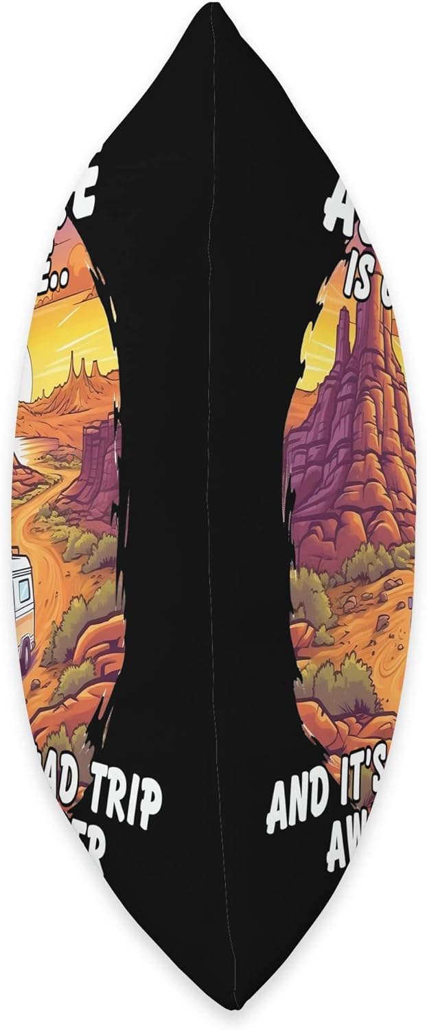 Caravan Mobile Home RV Camper Throw Pillow 16x16 Multicolor 1