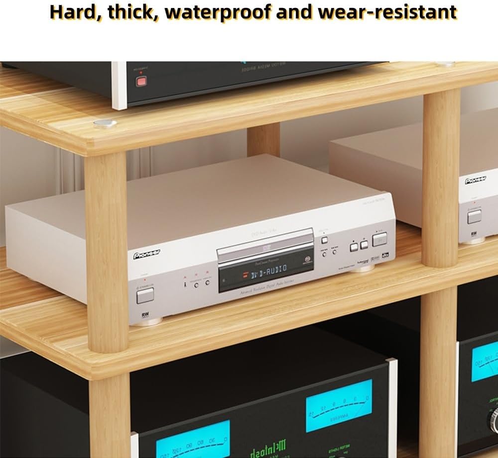 Modern 2-Tier Audio Visual Media Stand Shelf Rack For Home Office Theater