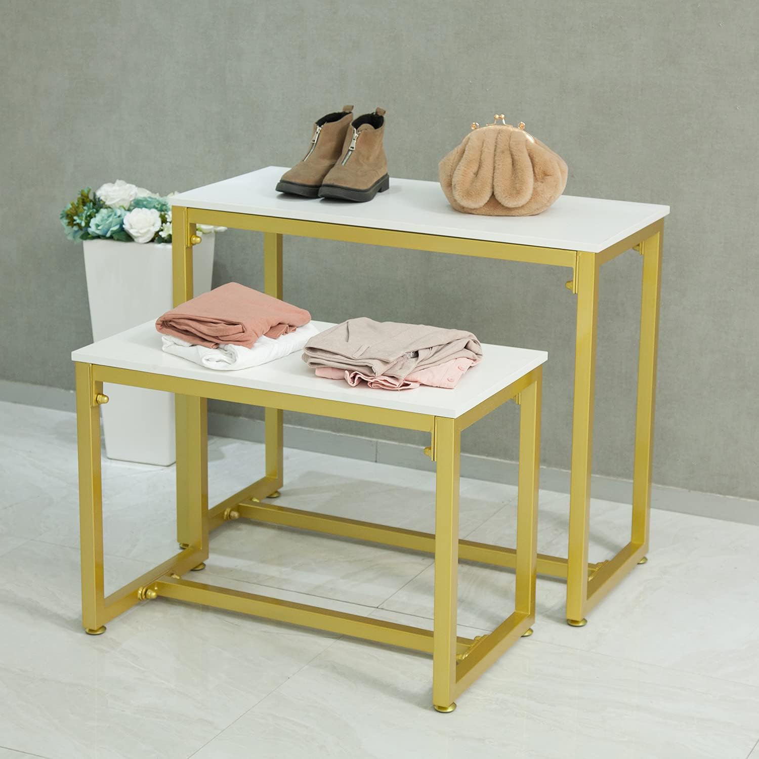 CIVANA Metal Shoe Handbag Display Racks 2 Piece Set