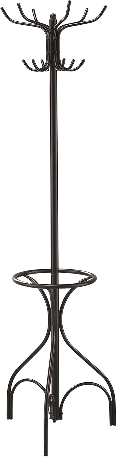 Coaster Home Furnishings Kiefer 12-Hook Freestanding Coat Rack Black
