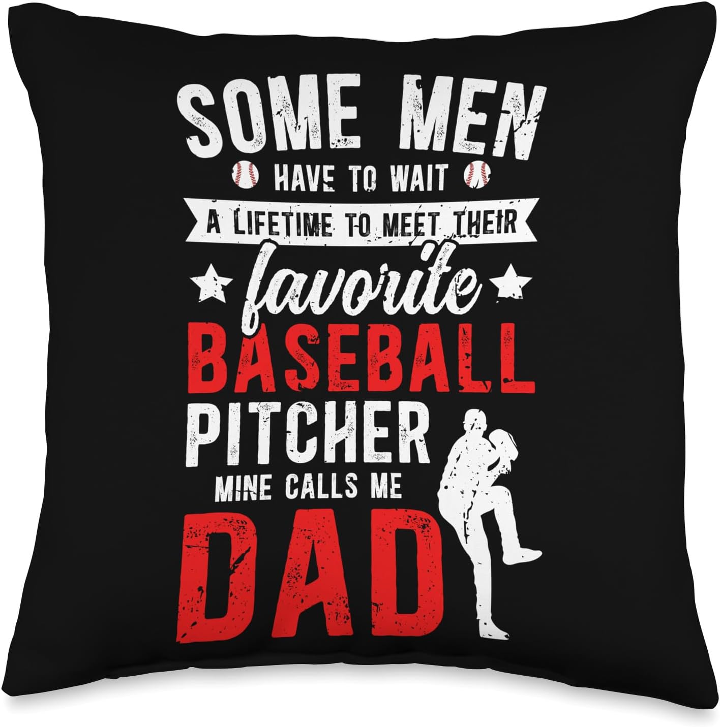 Proud Baseball Pitcher Dad Throw Pillow