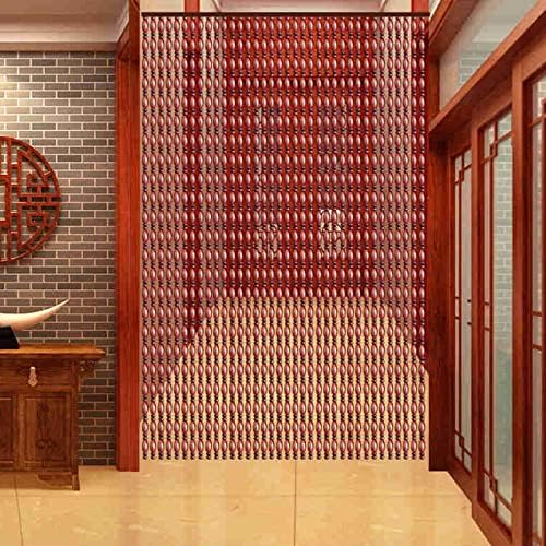 Natural Wood Beaded Curtains for Doorway and Room Divider