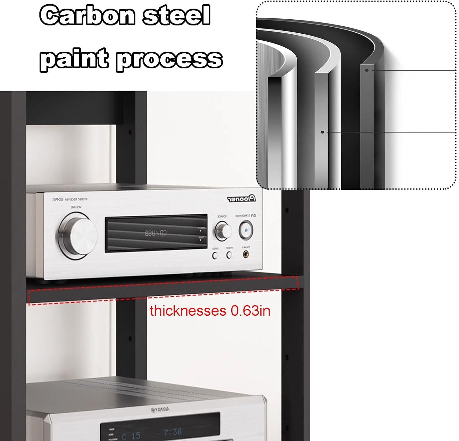 3 Tier Adjustable Video Rack Cabinet for Home Office