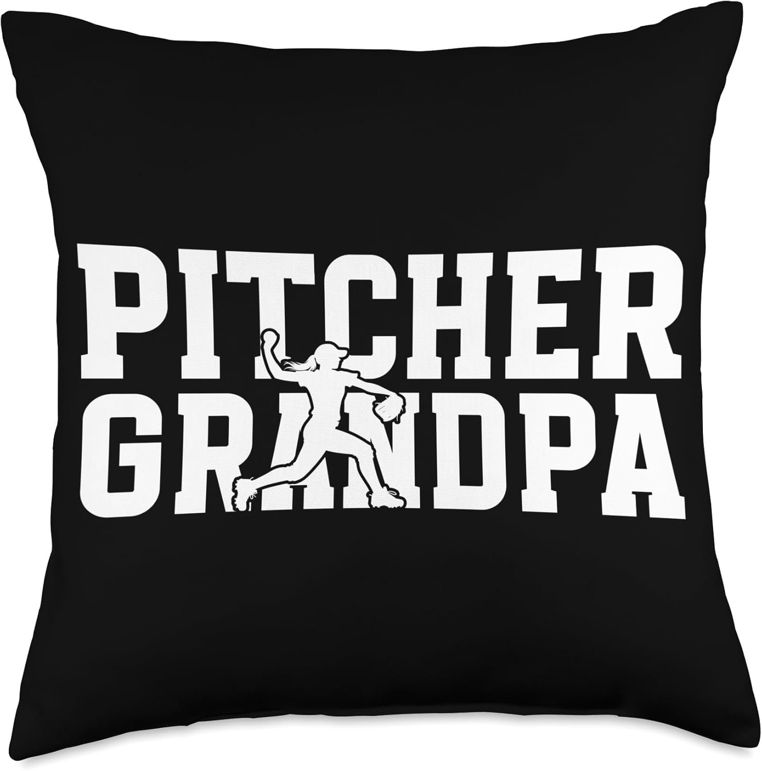 Softball Pitcher Grandpa Throw Pillow 1
