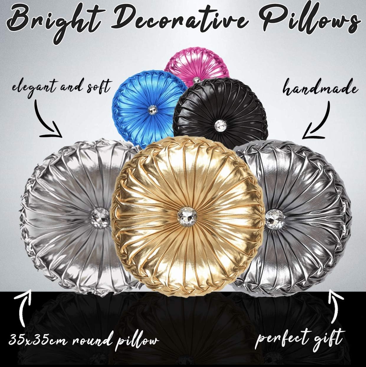 DleDan Soft Shiny Silver Decorative Throw Pillow