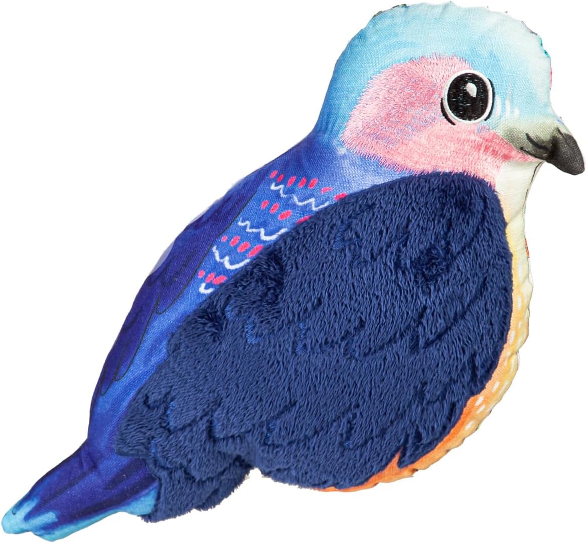 Evergreen Flag Shaped Throw Pillow with Embroidery Blue Bird