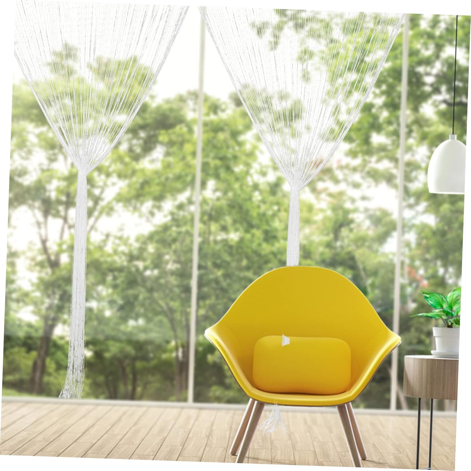 2pcs String Curtain Room Divider Elegant Tassel Door Curtain for Home Decor