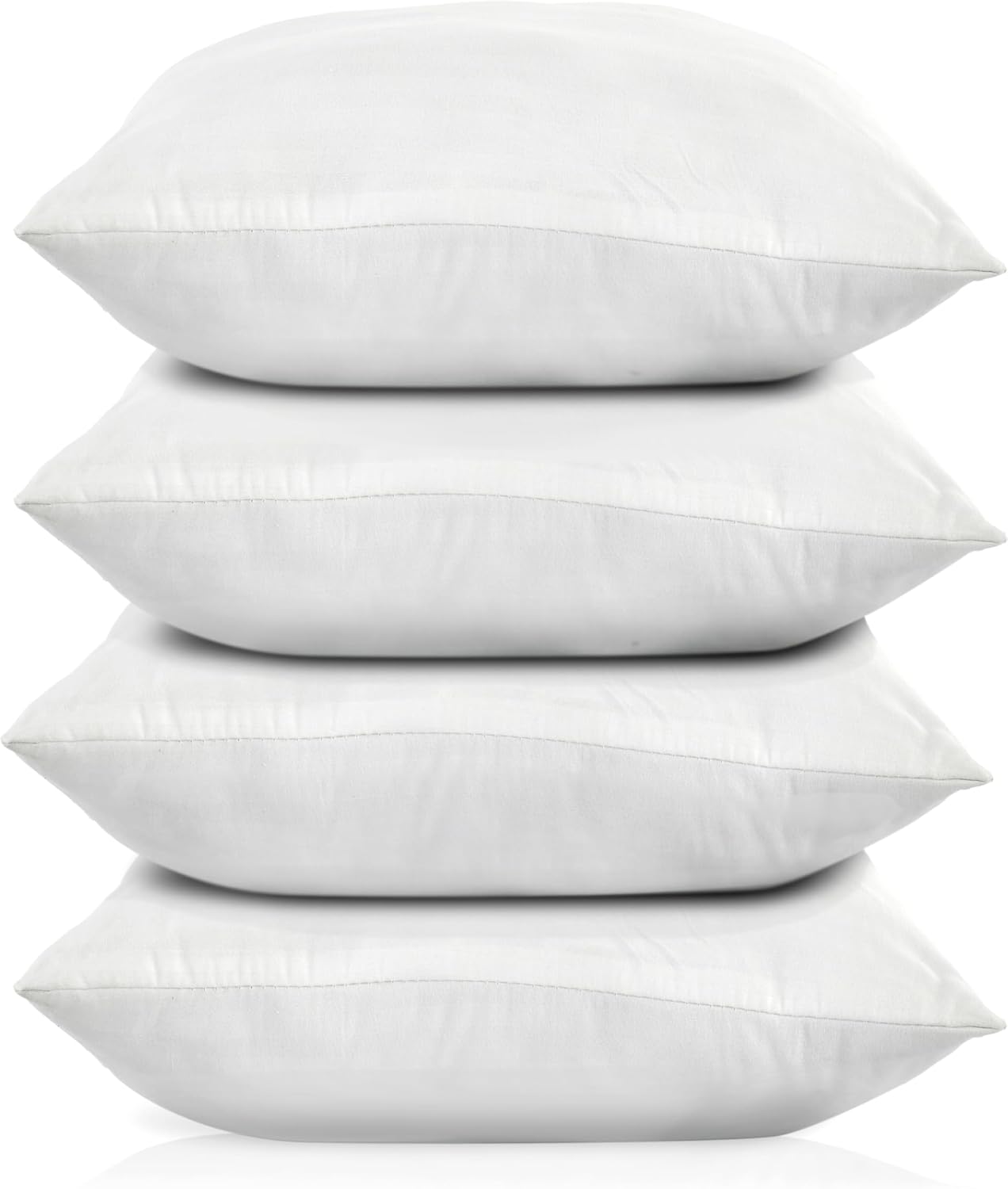 Ridhi Woven Bedding Throw Pillows Set of 4 White 18x18 Inches