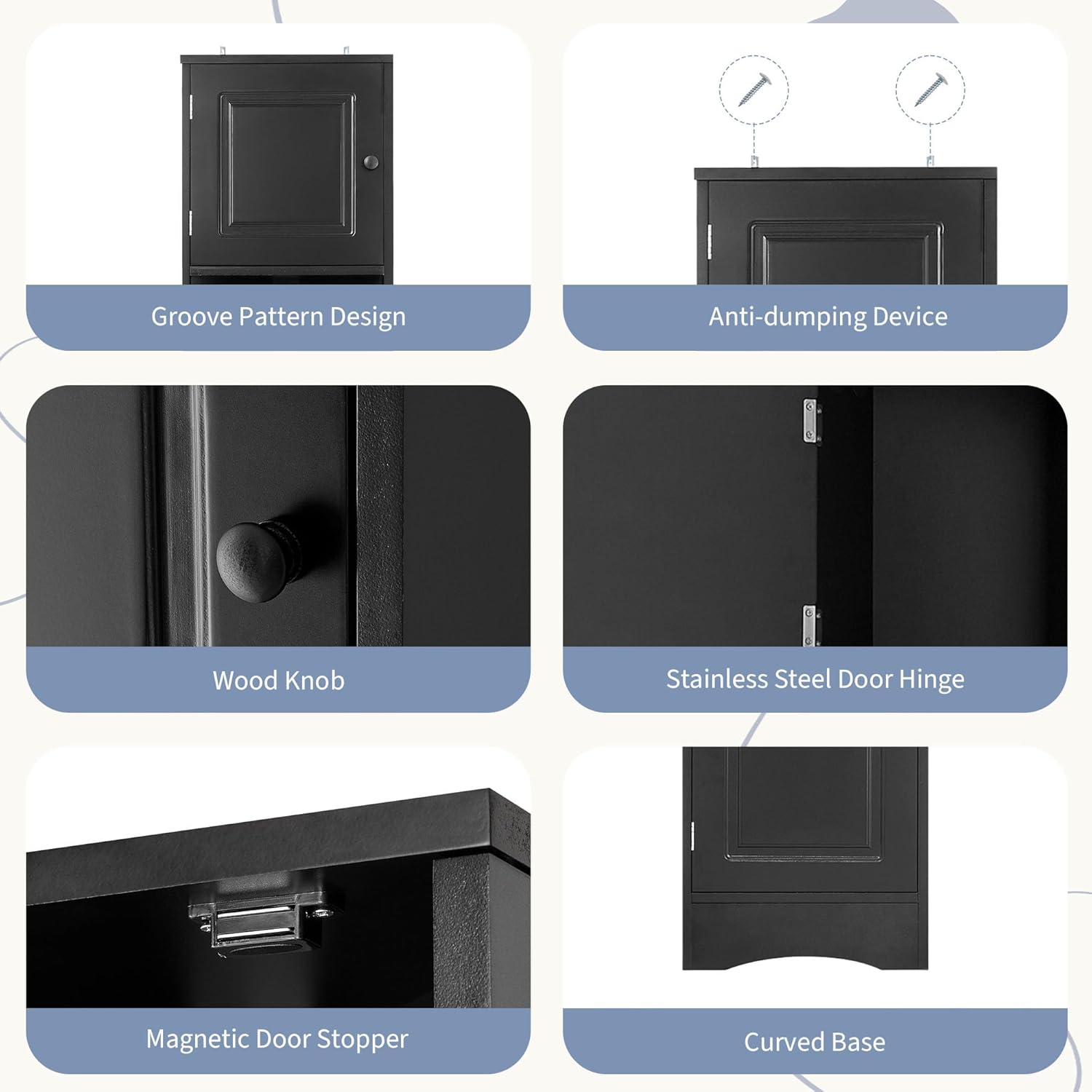 Tall Corner Storage Cabinet with 6 Adjustable Shelves