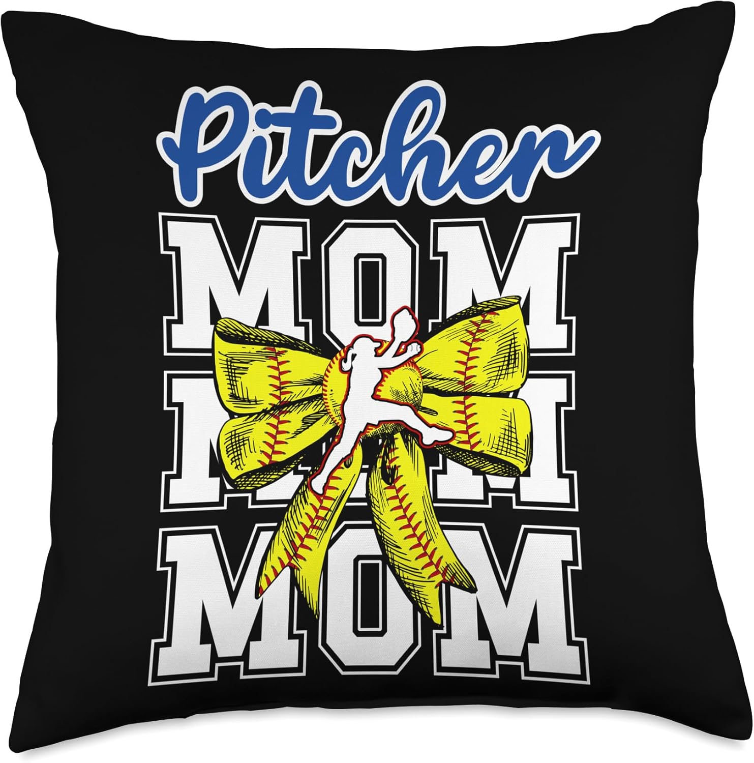 Softball Pitcher Mom Throw Pillow 1