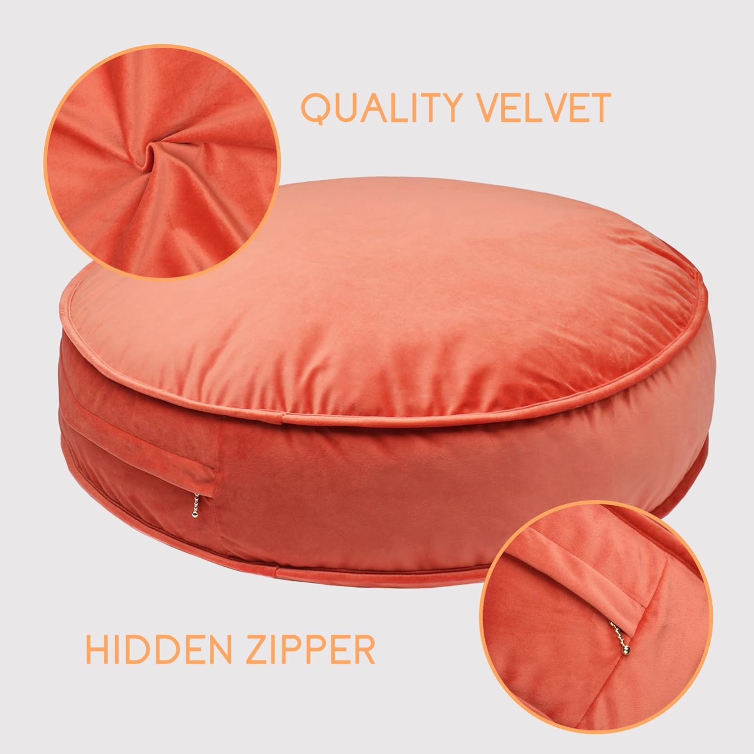 YIUOR Velvet Round Floor Pillow Comfortable Seat Cushion