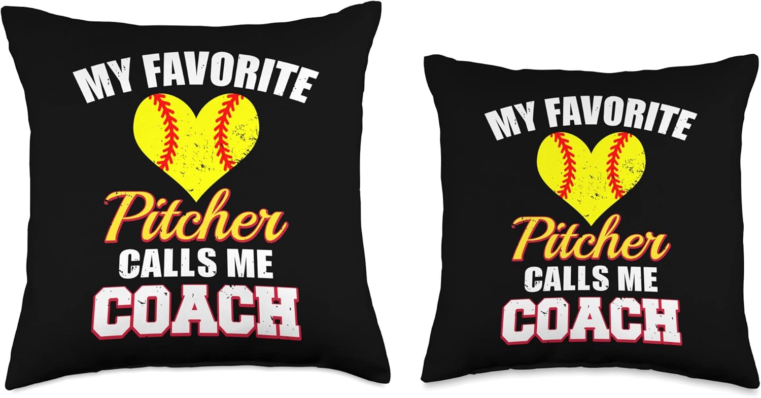 Pitcher Softball Coach Throw Pillow