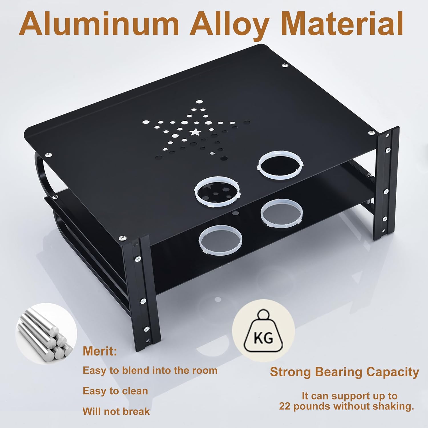 Floating AV Shelves Double Layer Wall Mount for TV and Media Equipment