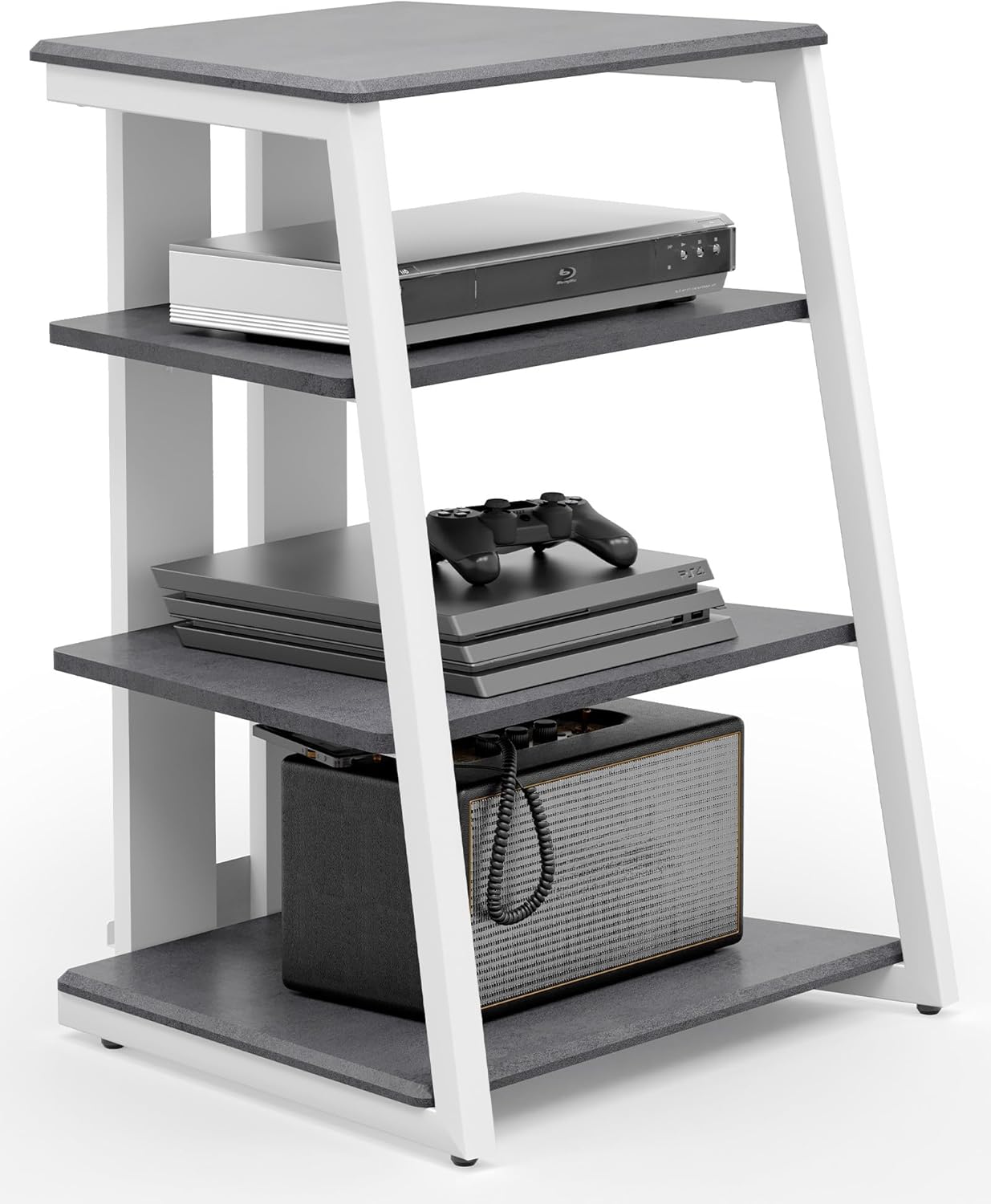 Modern 4-Tier Adjustable Media Stand for Xbox One PS4 Grey