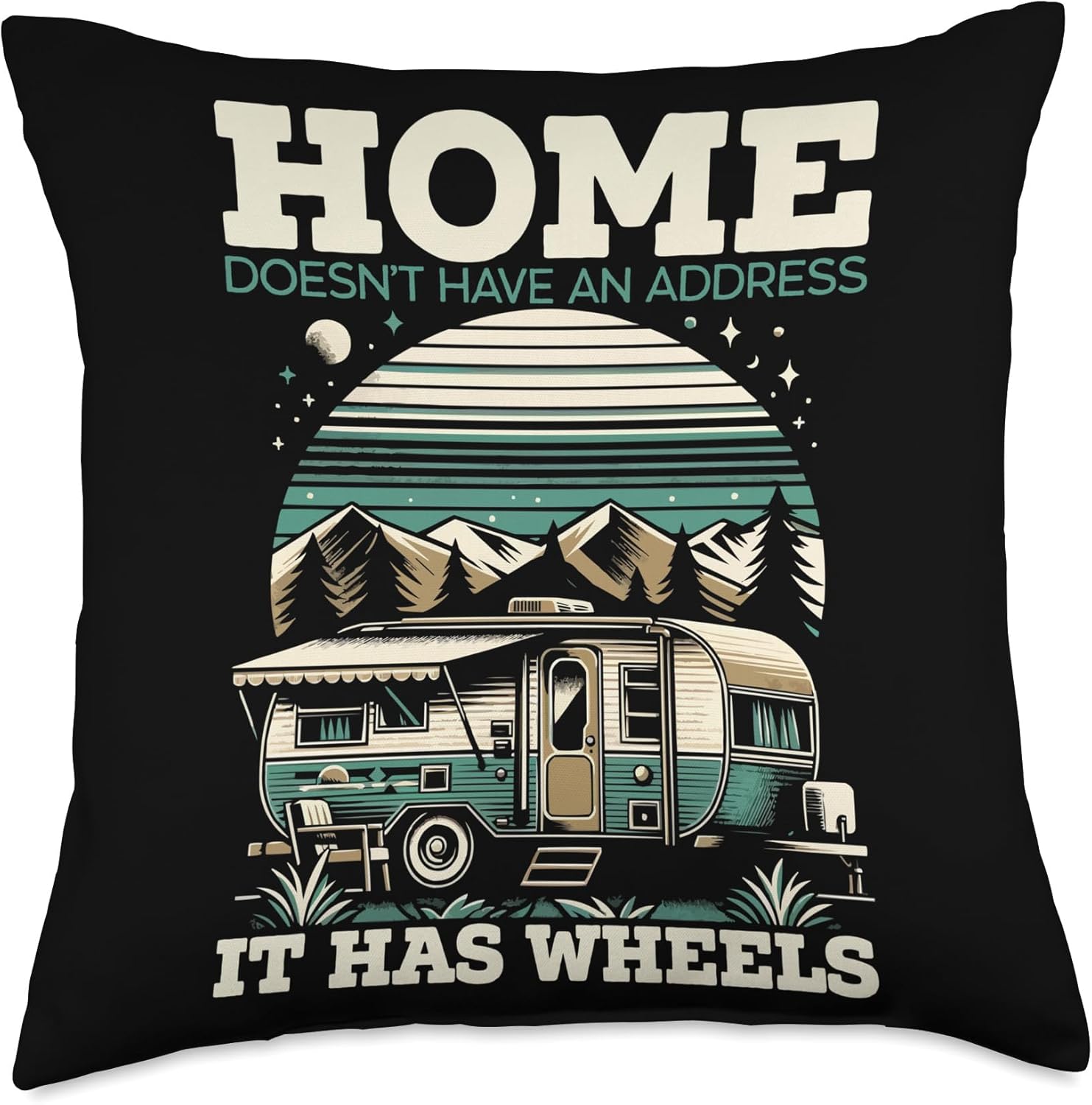 Mobile Home Rolling Throw Pillow for Motorhome