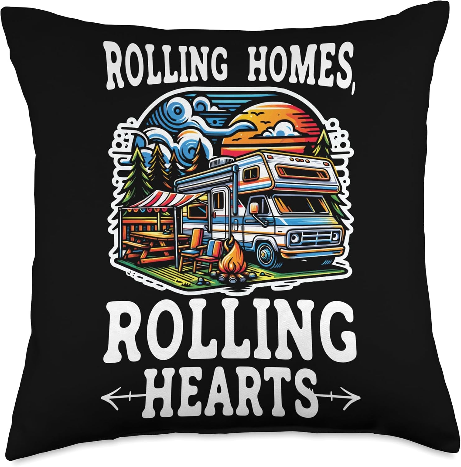 Rolling Home Throw Pillow for Mobile Homes