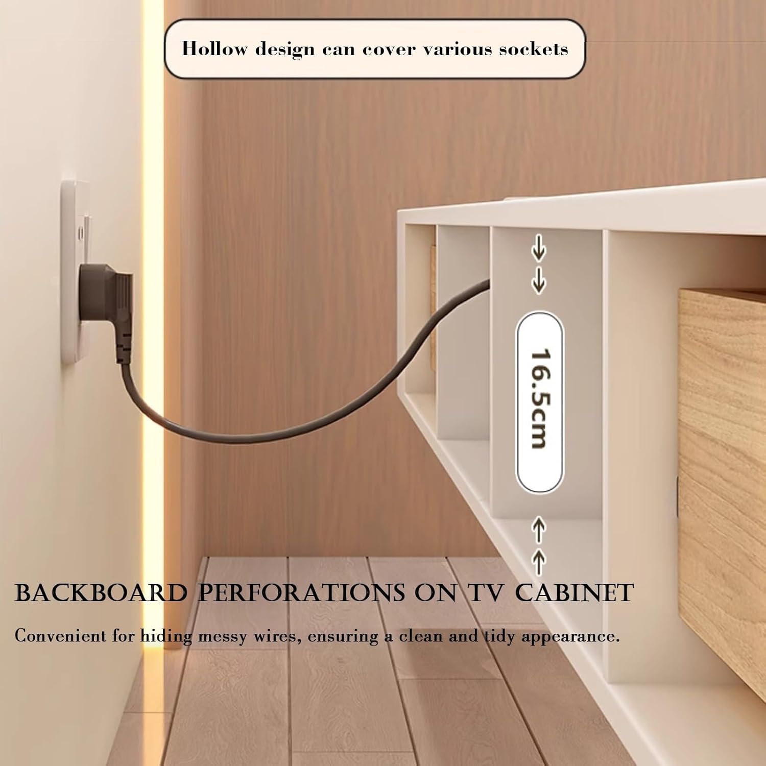 Sobstkeo Floating TV Stand Wall Mounted Cabinet 140CM Wood and White