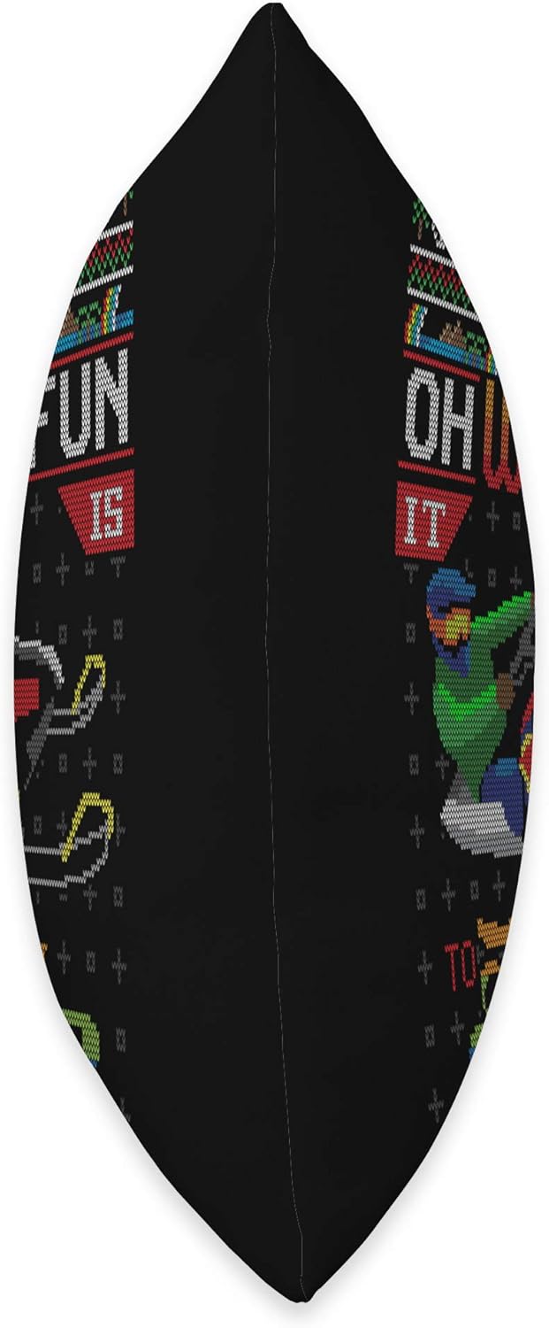 Oh What Fun It Is To Ride Snow Mobile Ugly Christmas Sweater Throw Pillow 1