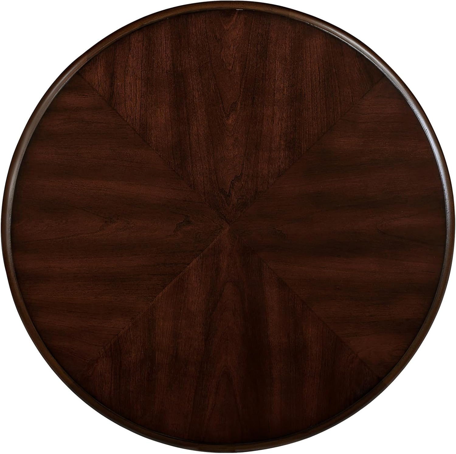 22 Inch Round End Table with Storage Shelf and Cherry Finish