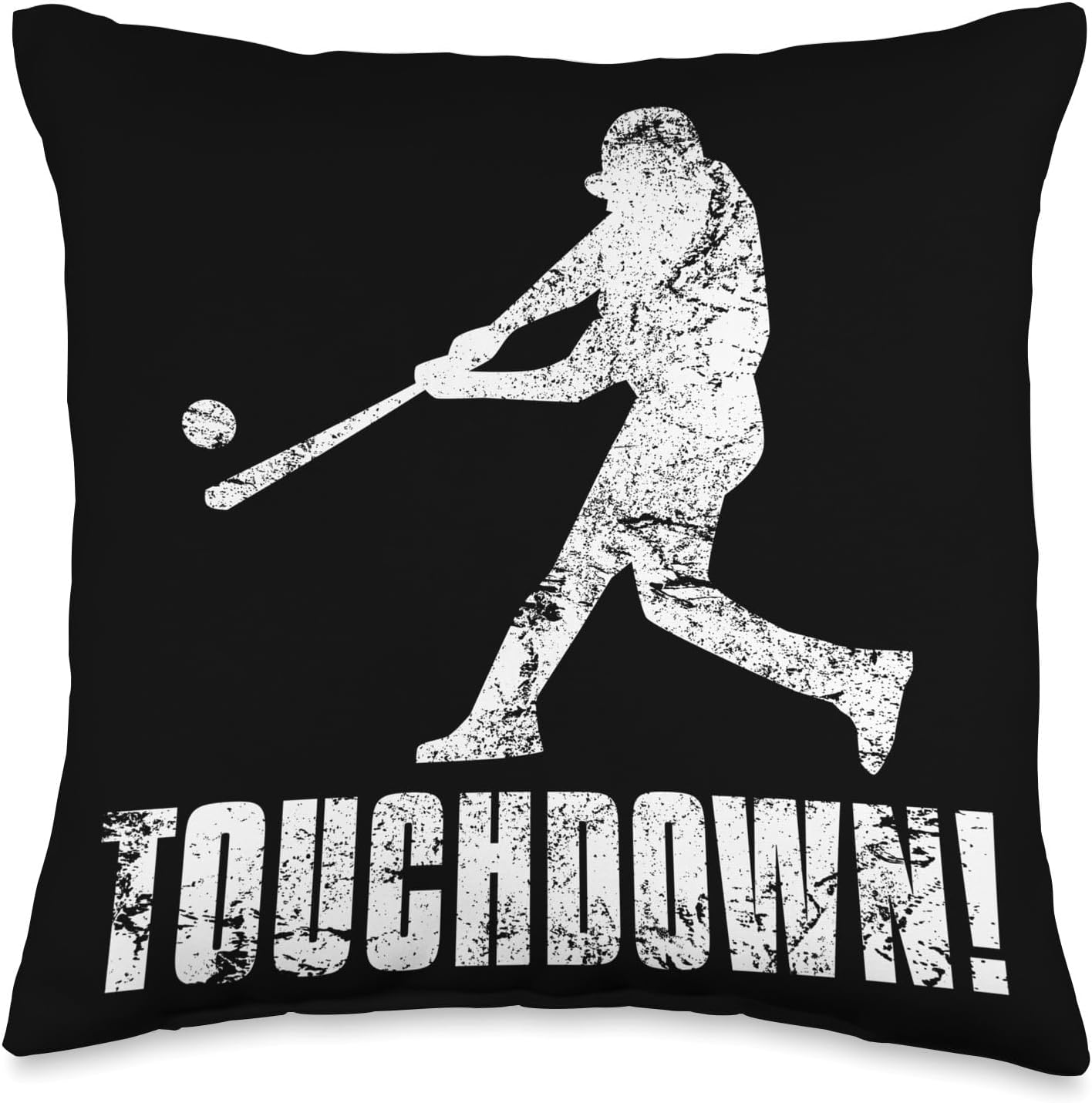 Funny Baseball Touchdown Pitcher Throw Pillow
