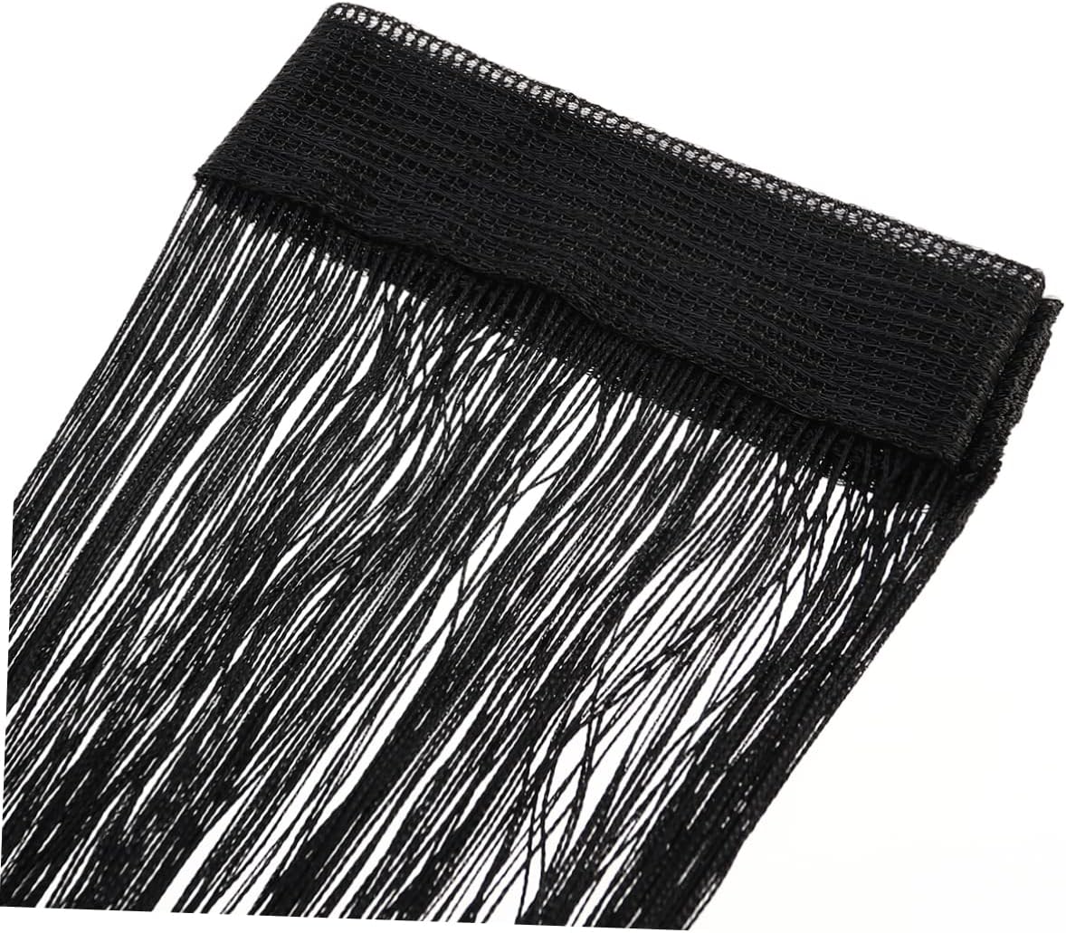 Rod Type Line Curtain Tassel Valance for Room Dividers Black String Curtain for Decor