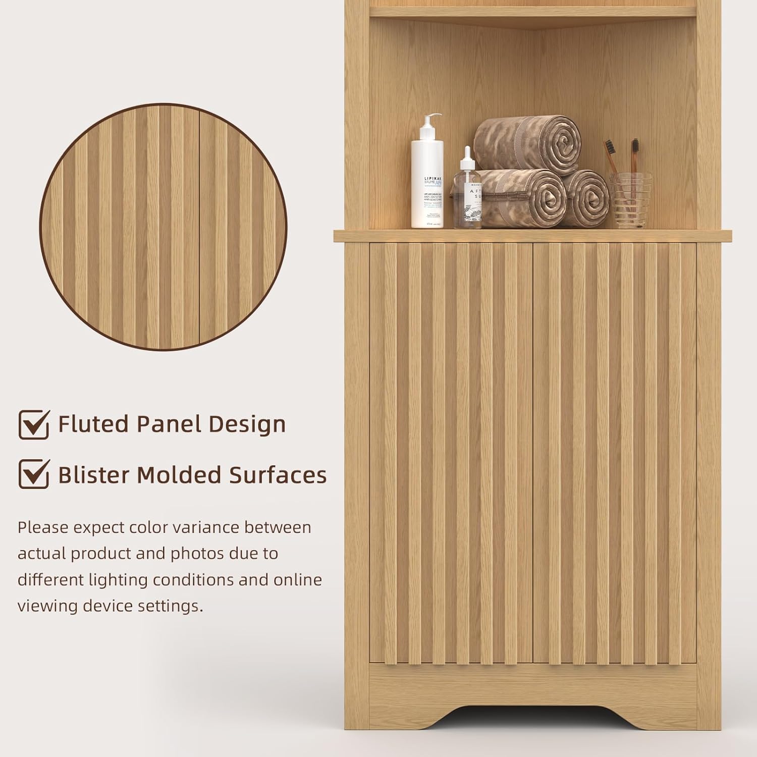 67 Inch Tall Corner Cabinet with Doors