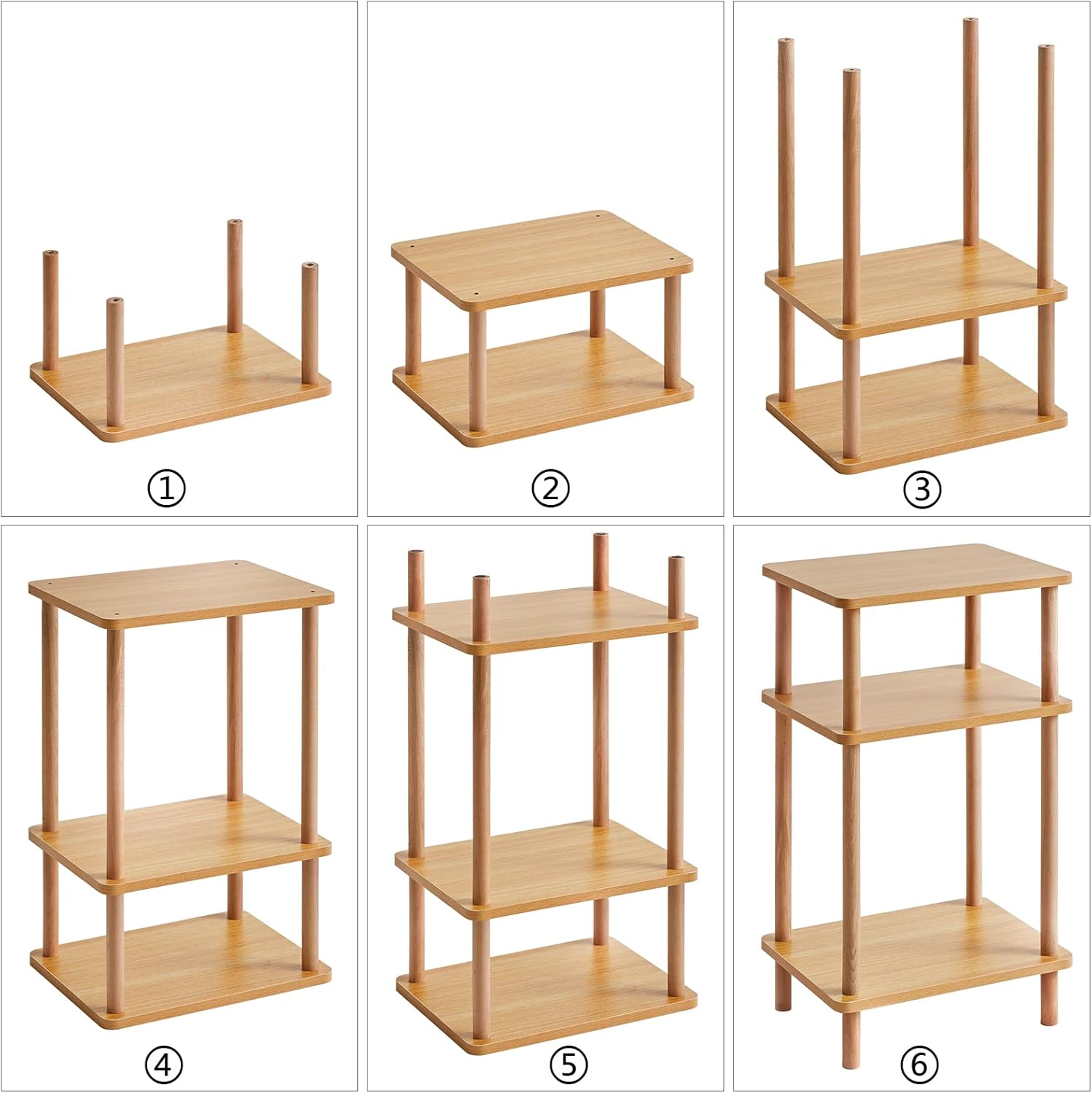 IBUYKE 3-Tier Side Table with Storage Shelves