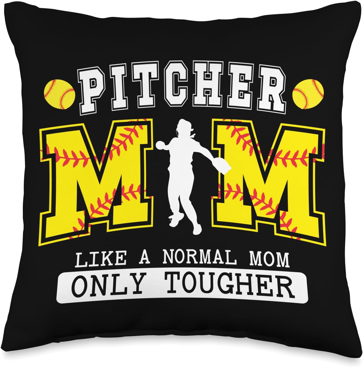 Softball Pitcher Mom Throw Pillow