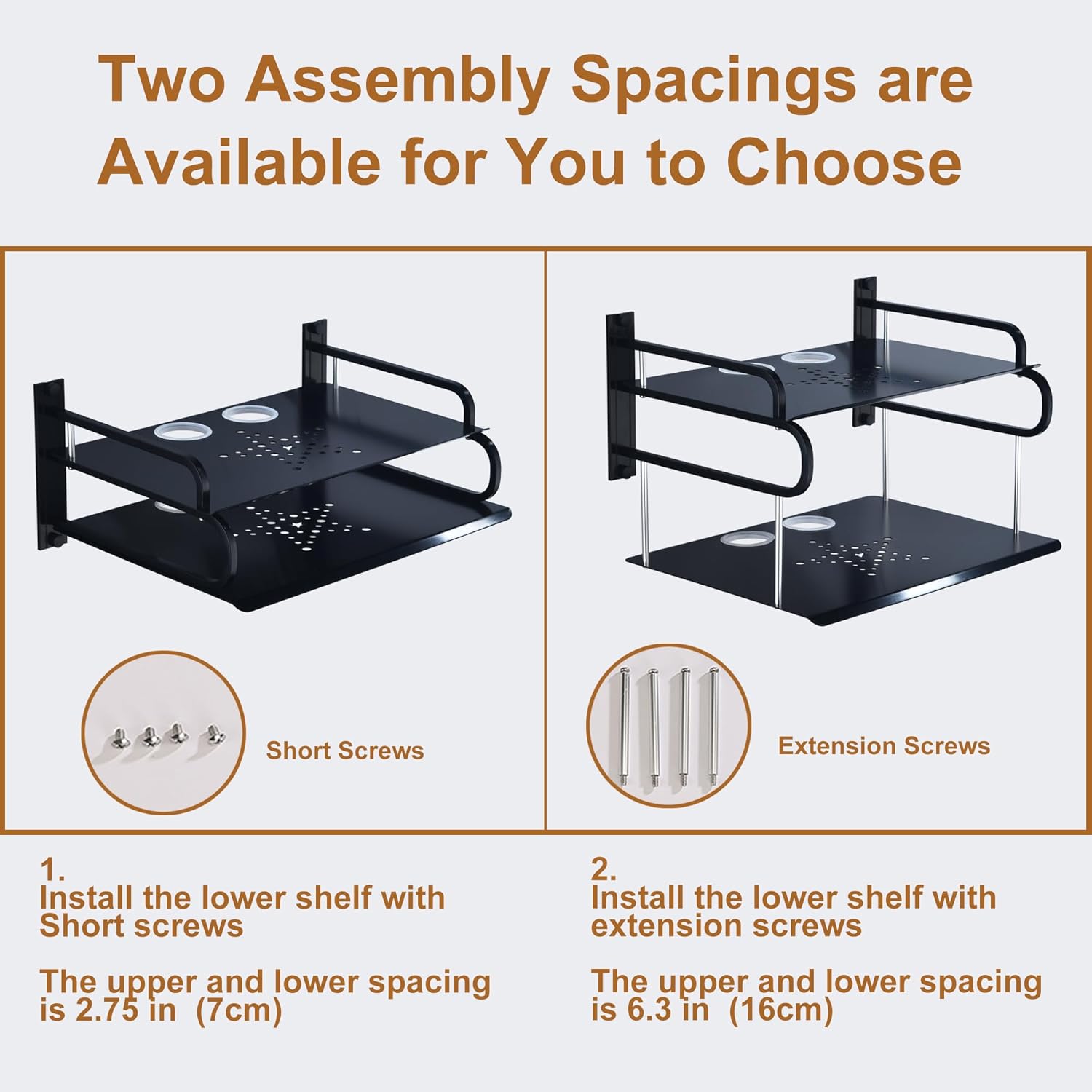 Floating AV Shelves Double Layer Wall Mount for TV and Media Equipment