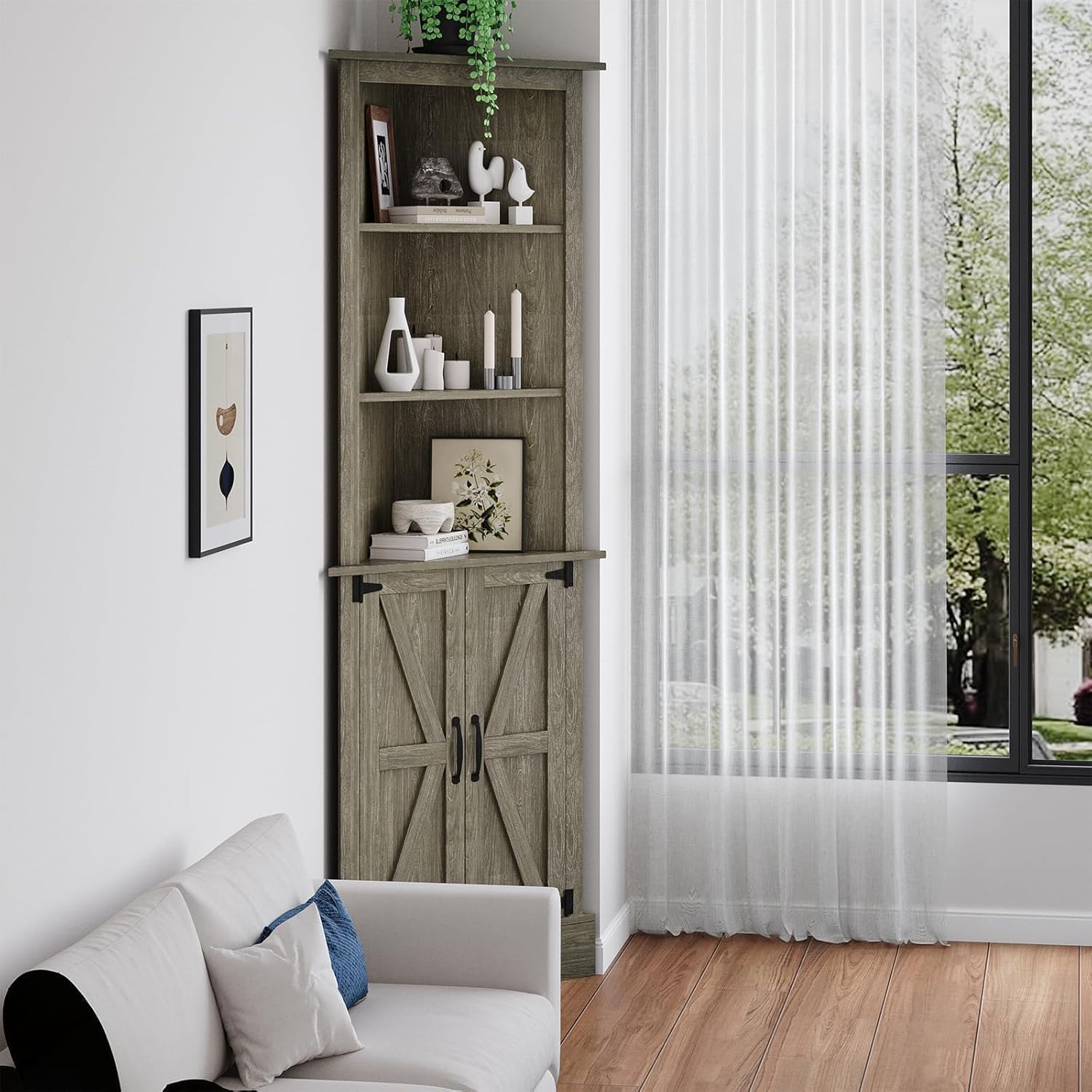 4 Ever Winner Tall Corner Cabinet with Doors