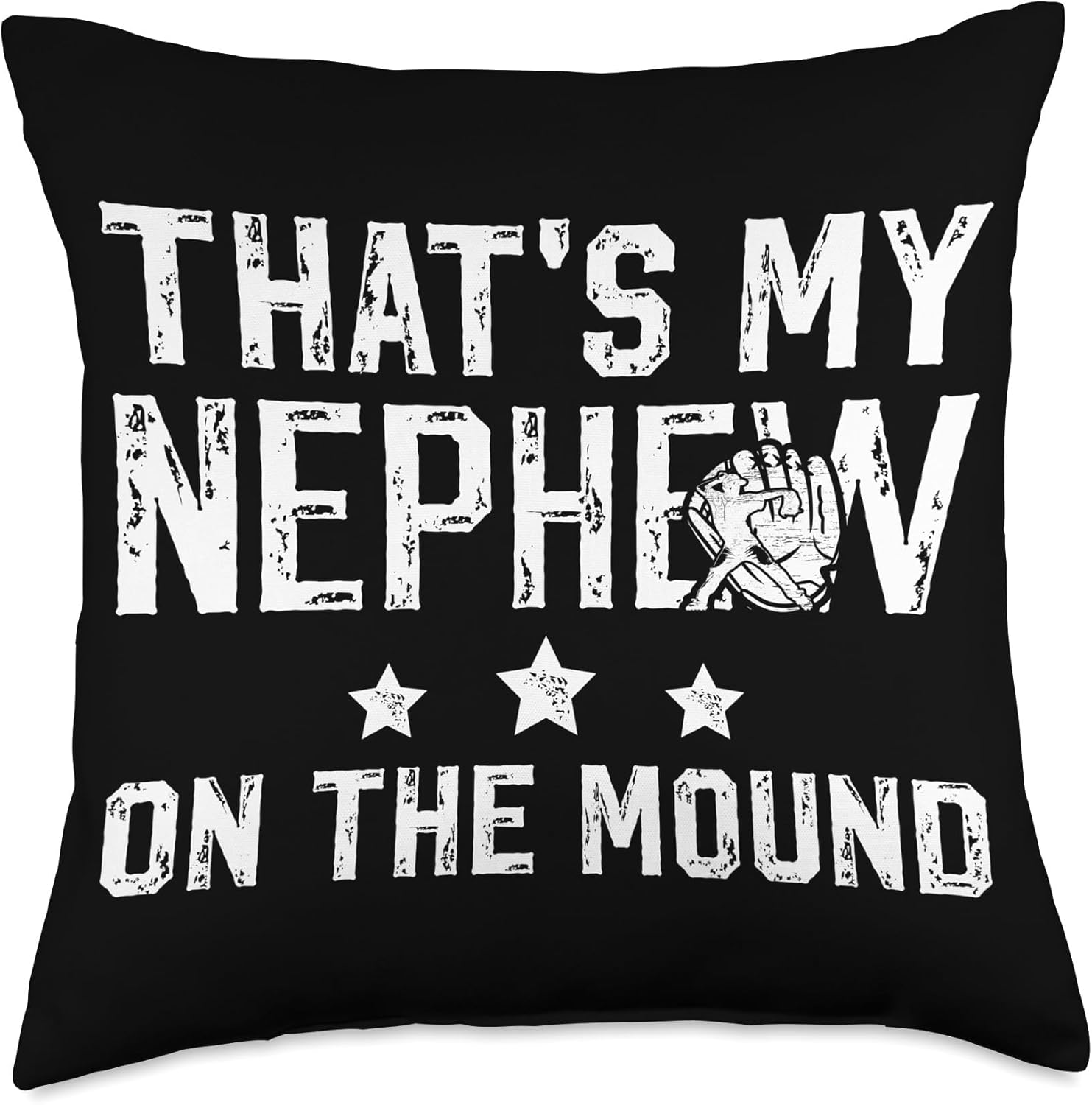Proud Baseball Pitcher Throw Pillow for Uncle