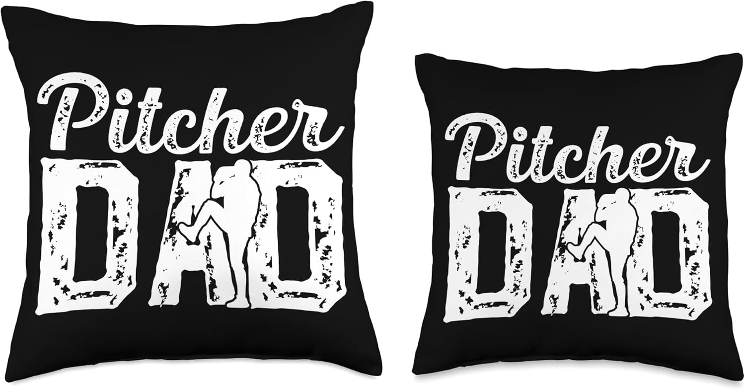 Baseball Pitcher Dad Fathers Day Throw Pillow