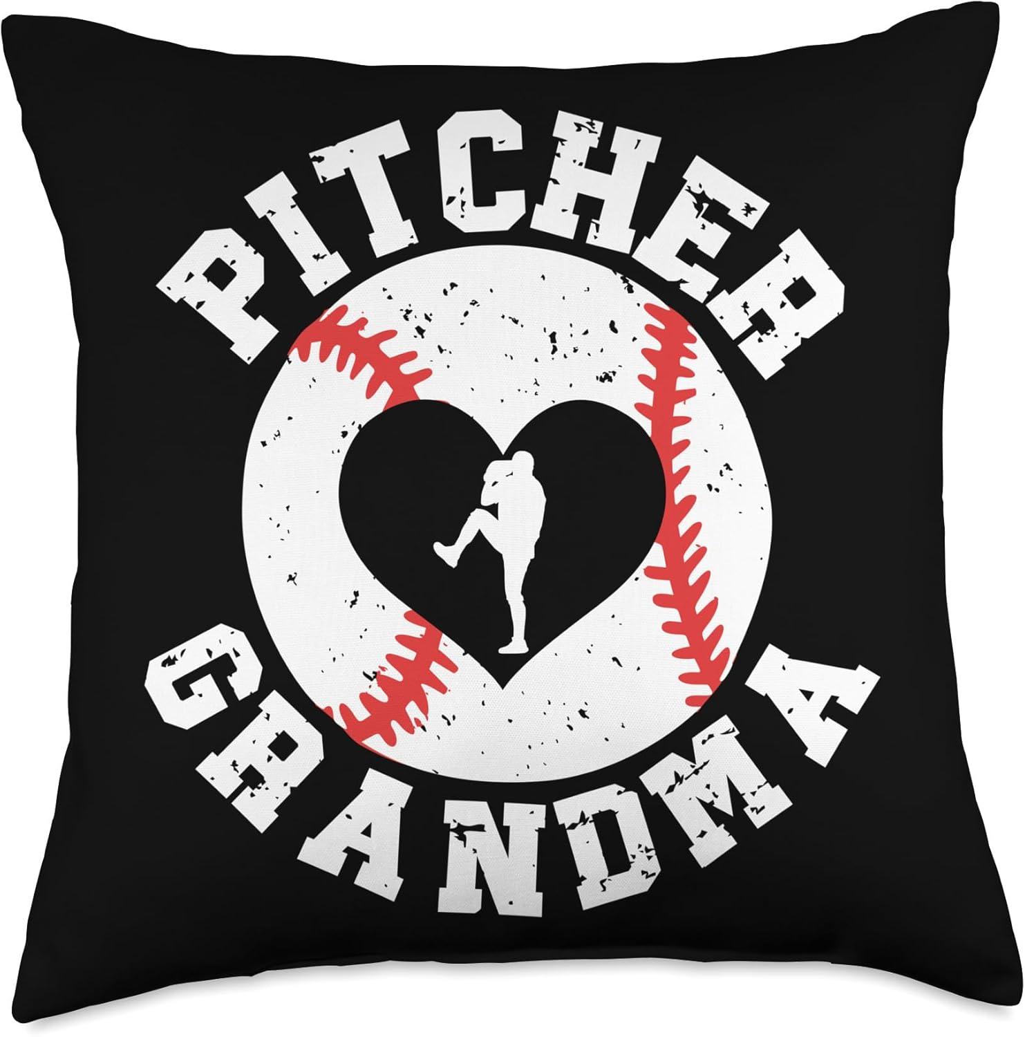 Baseball Pitcher Grandma Mothers Day Throw Pillow