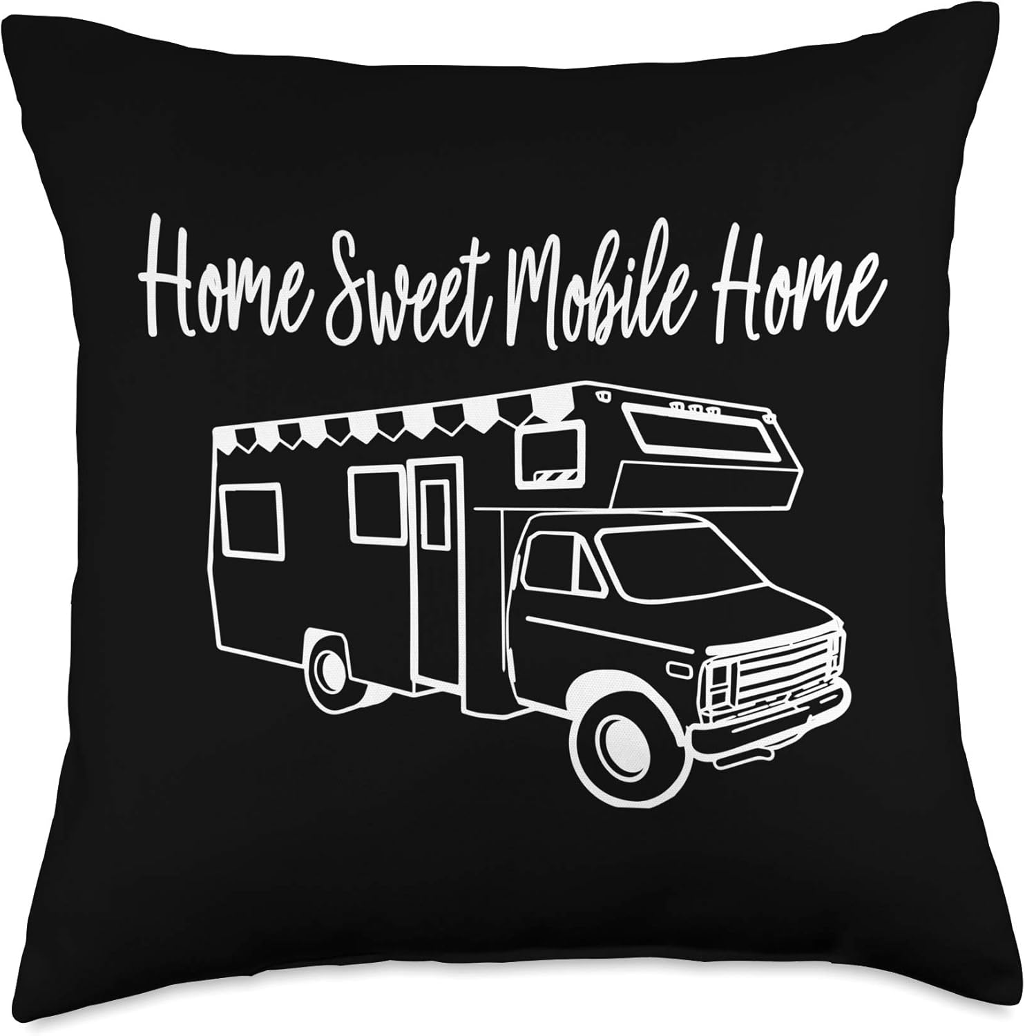 Home Sweet Mobile Home RV Camper Throw Pillow