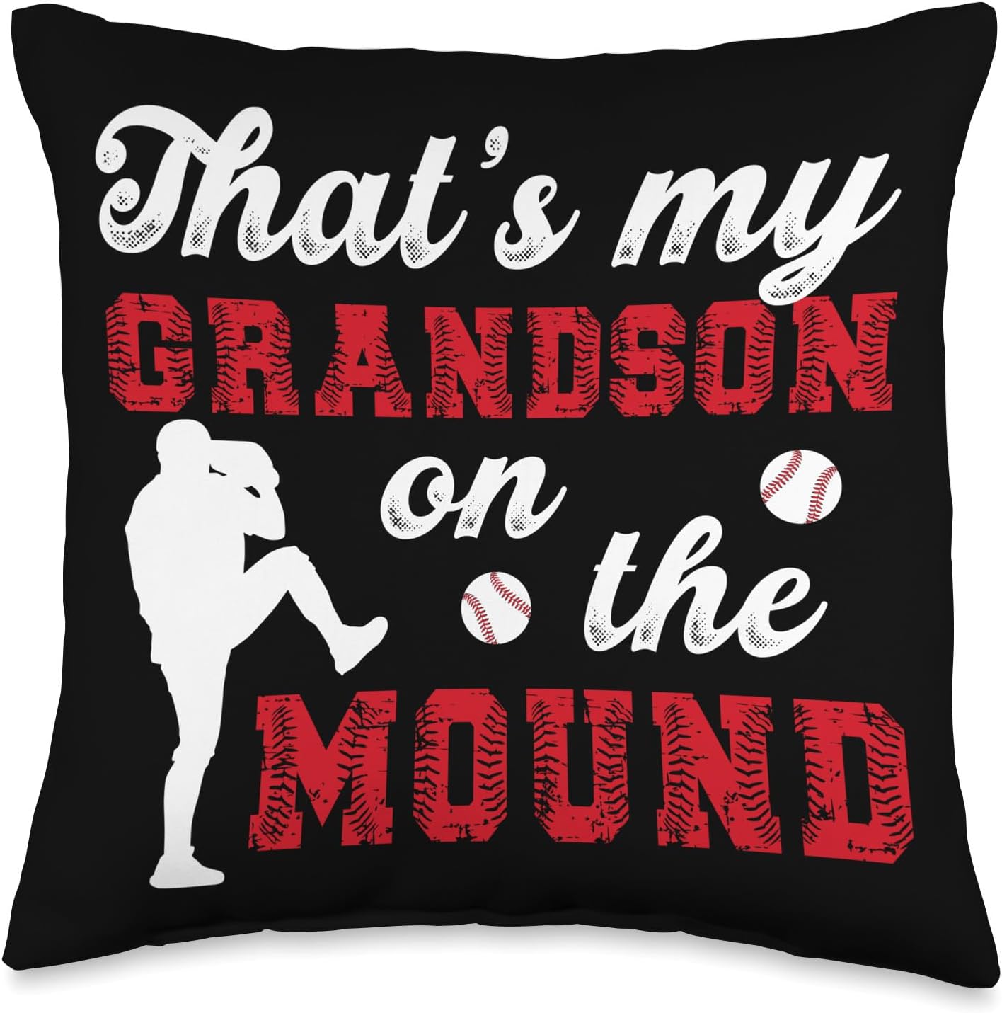 Baseball Pitcher Grandma Throw Pillow