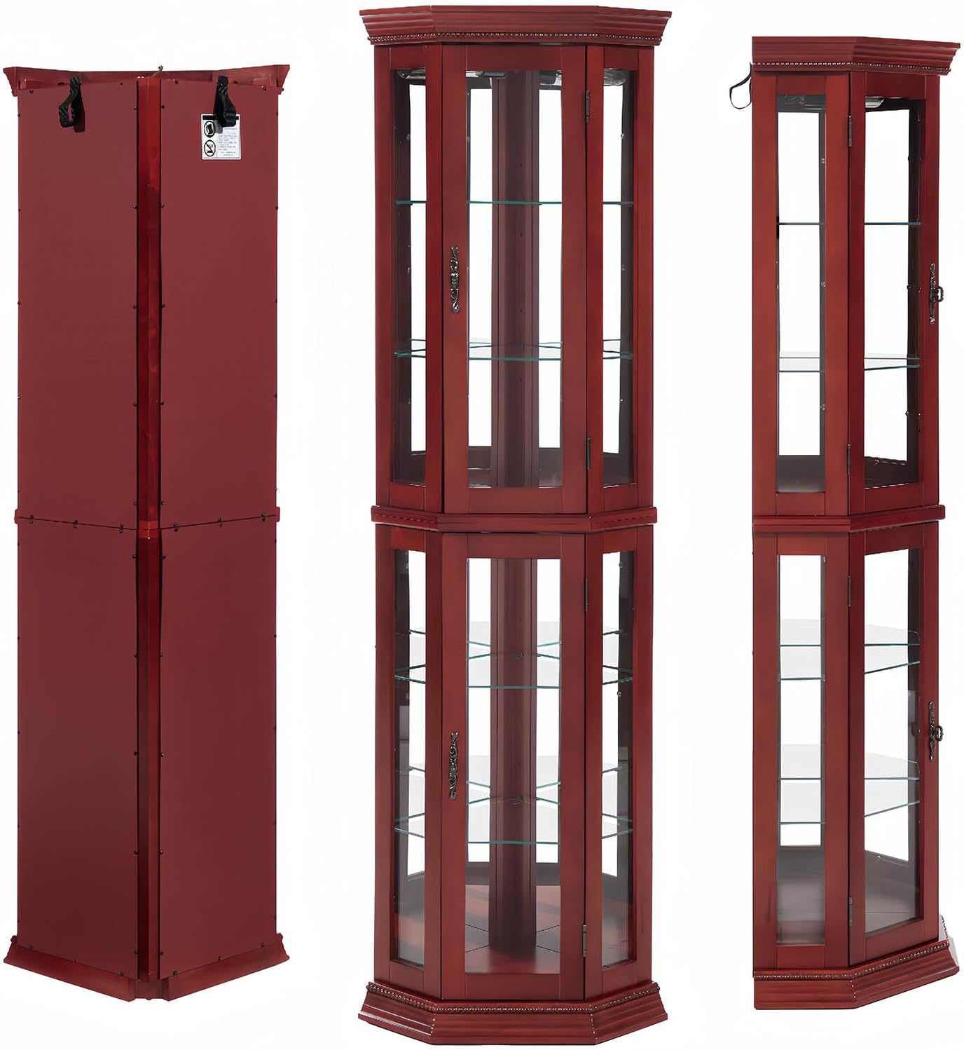 Classic Cherry Display Cabinet with Built-in Lighting