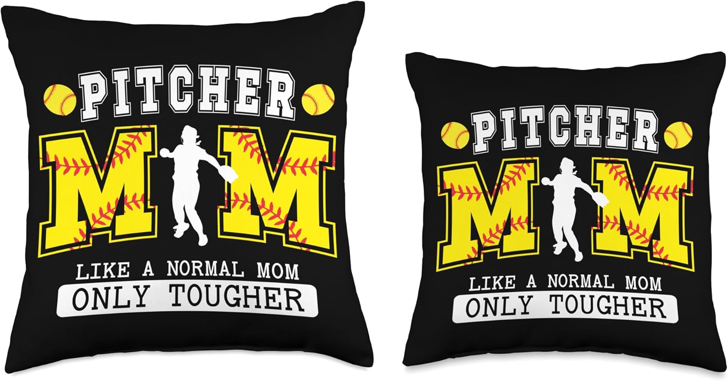 Softball Pitcher Mom Throw Pillow