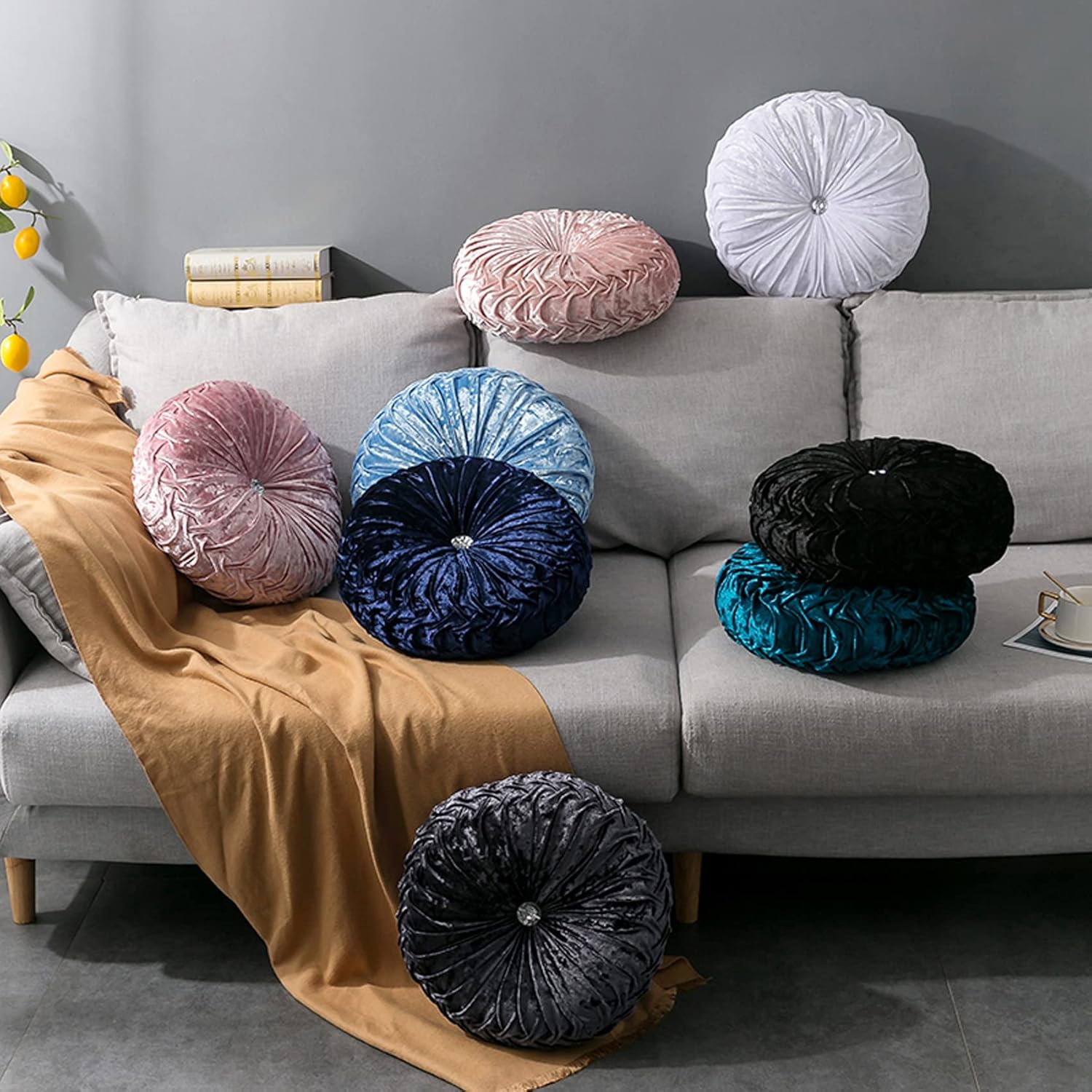 HLOVME Decorative Round Throw Pillow 137 Inch
