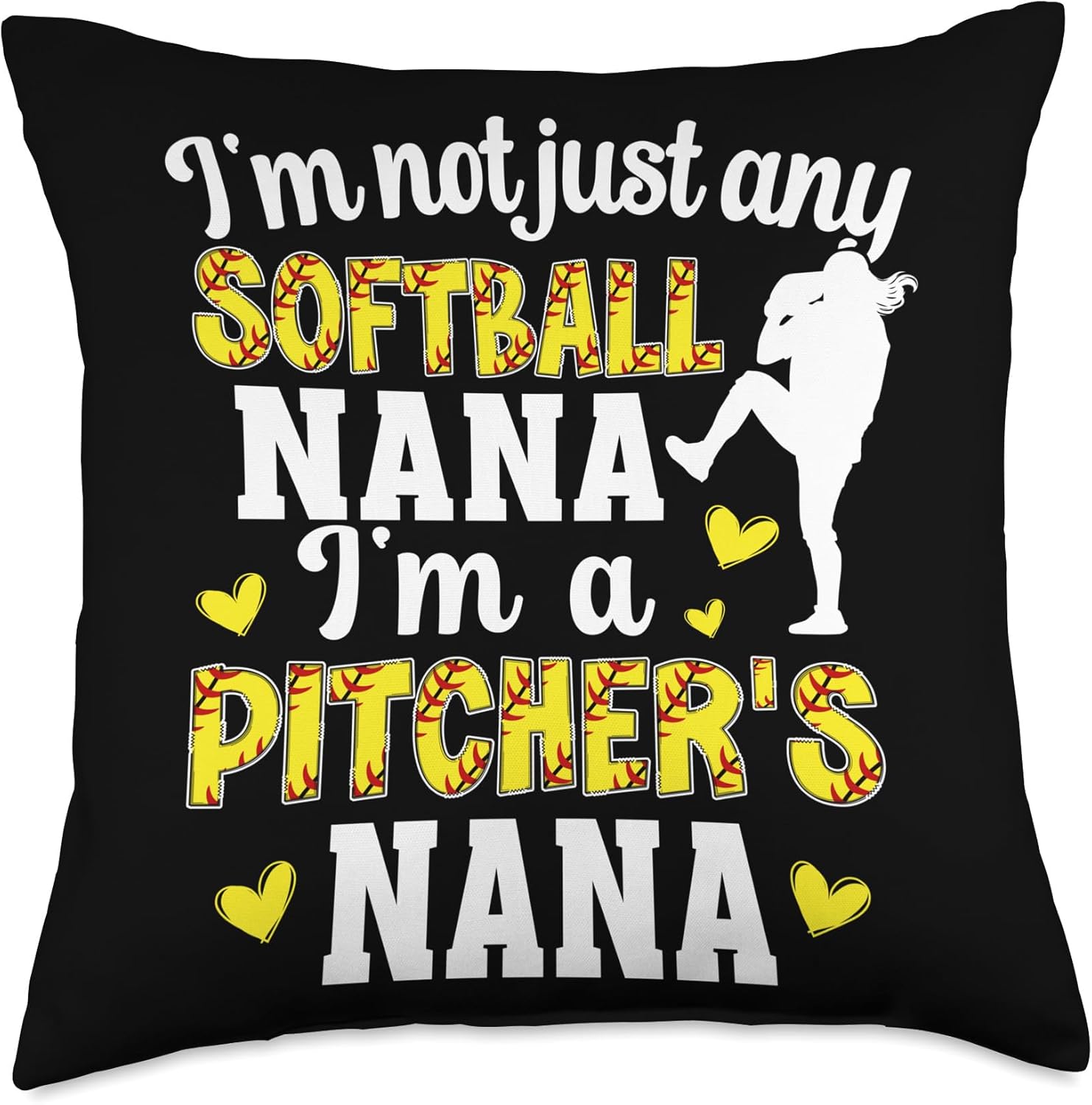 Proud Softball Pitcher Nana Throw Pillow