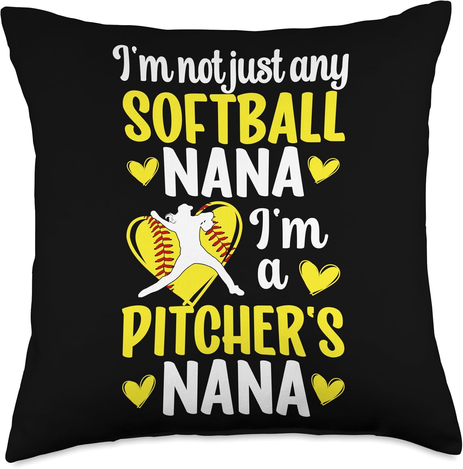 Proud Softball Pitcher Nana Throw Pillow 1
