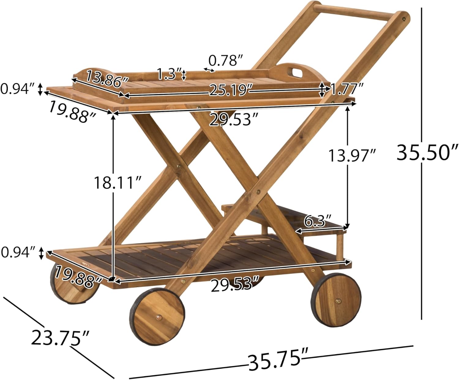 YLIEHS Versatile Mobile Bar Cart for Easy Entertaining
