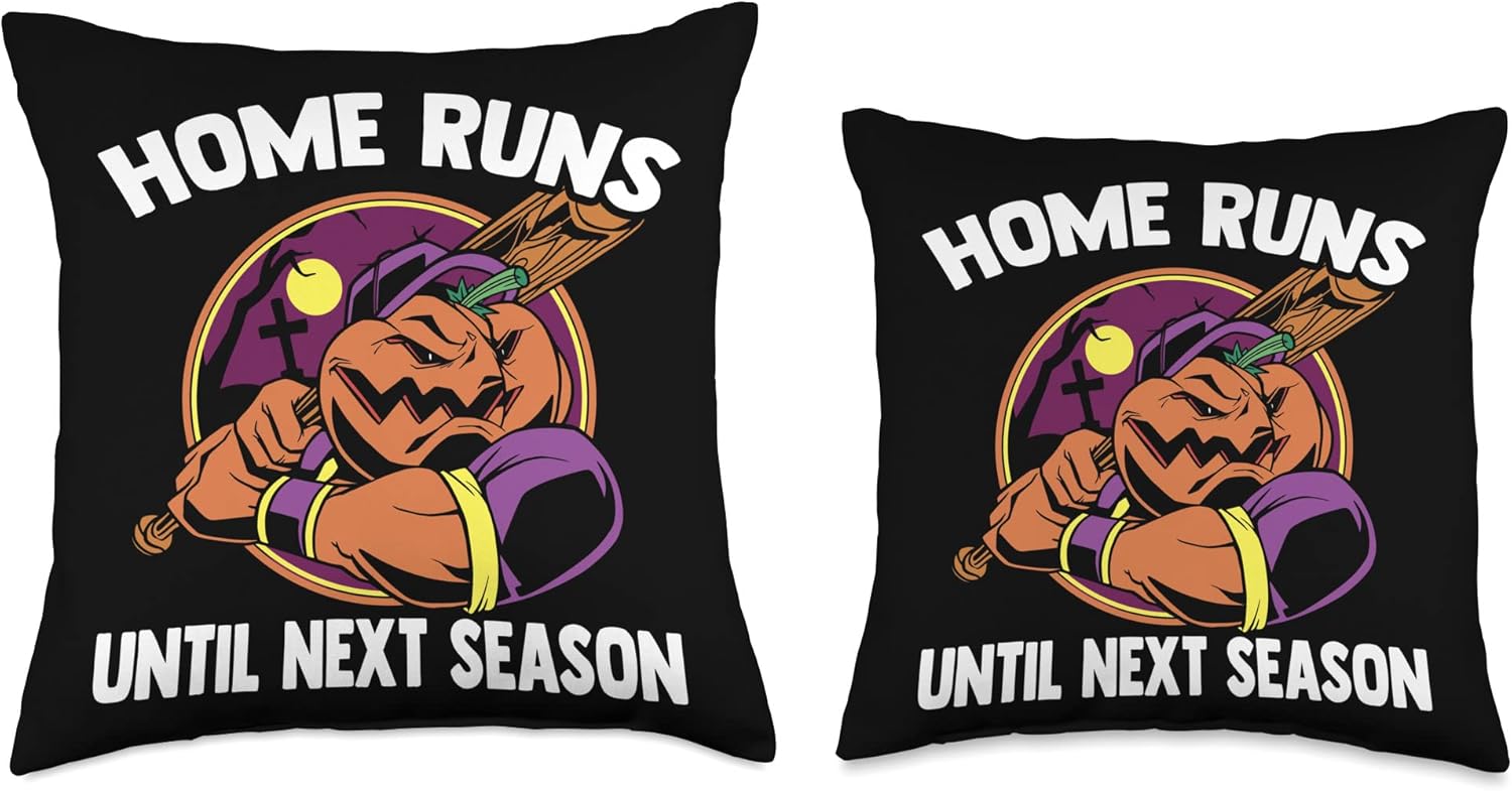 Baseball Halloween Pitcher Throw Pillow