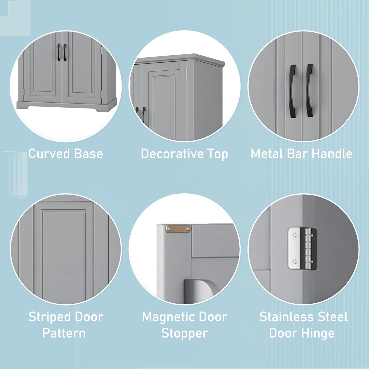 Tall Bathroom Storage Cabinet with Adjustable Shelves and Drawer