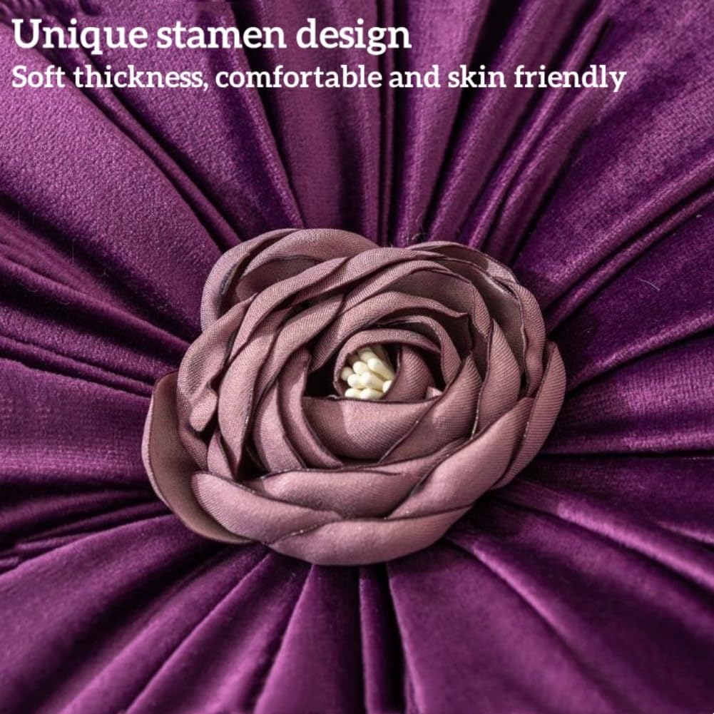 Flower Shaped Velvet Throw Pillow for Sofa and Home Decor