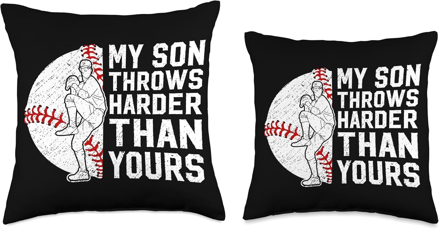 Proud Baseball Pitcher Mom Throw Pillow
