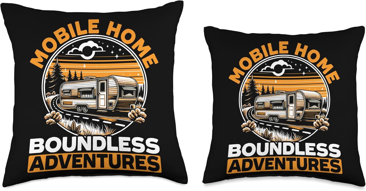 Mobile Home Throw Pillow for Motorhome and Trailer Parks